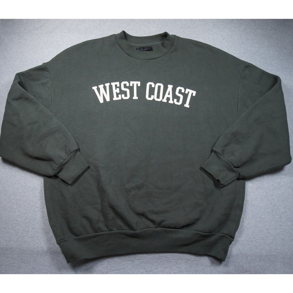 Oak + Fort Sweatshirt Mens Large Oversized Green Crewneck West Coast Pullover